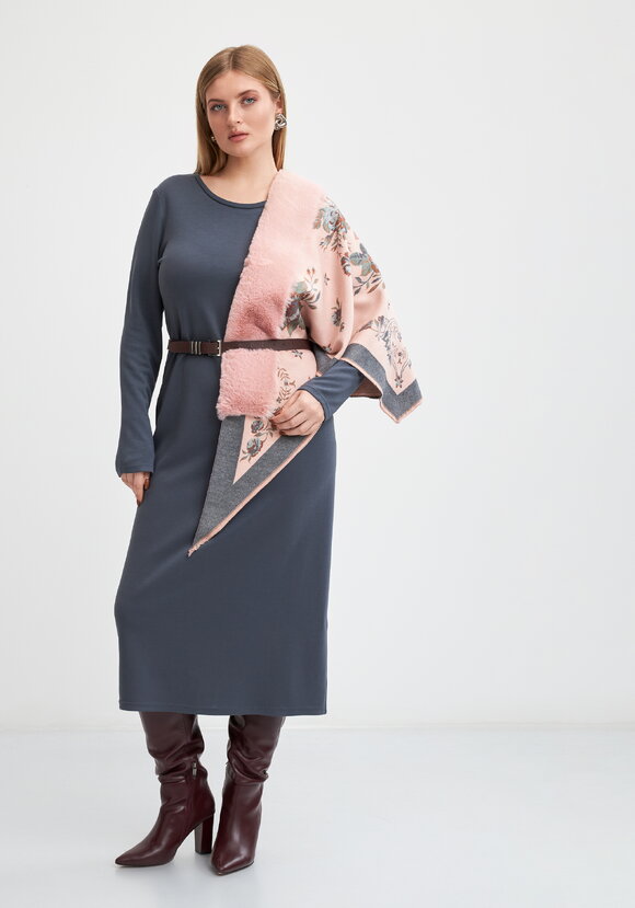 Шаль с отделкой мехом Анжелика шир.  580, рис. 5