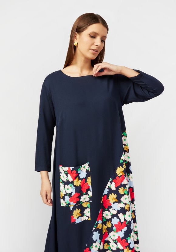 Платье с контрастными вставками Белла шир.  580, рис. 9