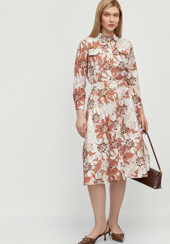 Платье-рубашка с принтом на поясе Вивьен шир.  580, рис. 1