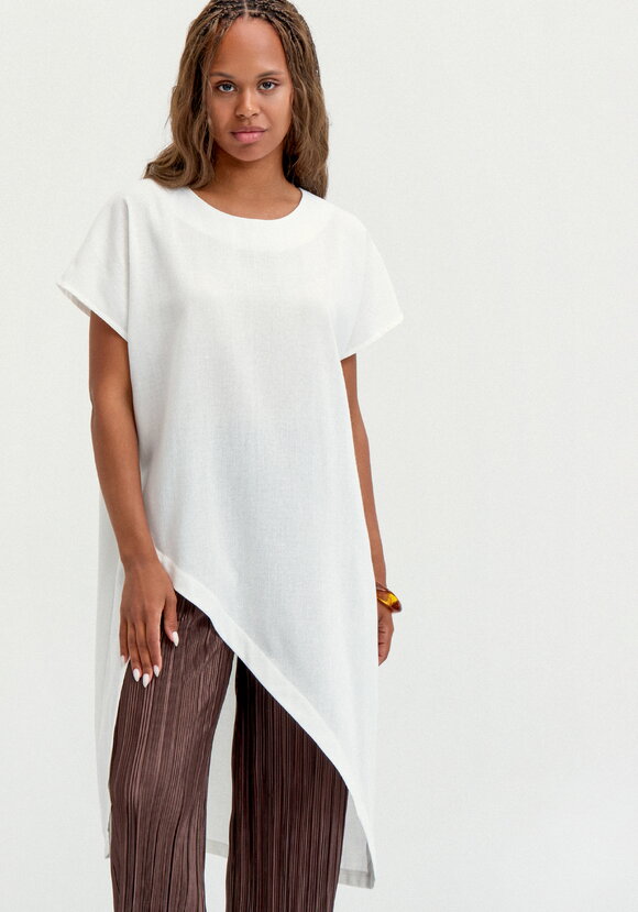 Туника изo льна с ассиметричным кроем шир.  580, рис. 10