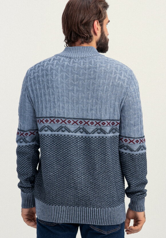 Джемпер с разными типами вязки шир.  580, рис. 10