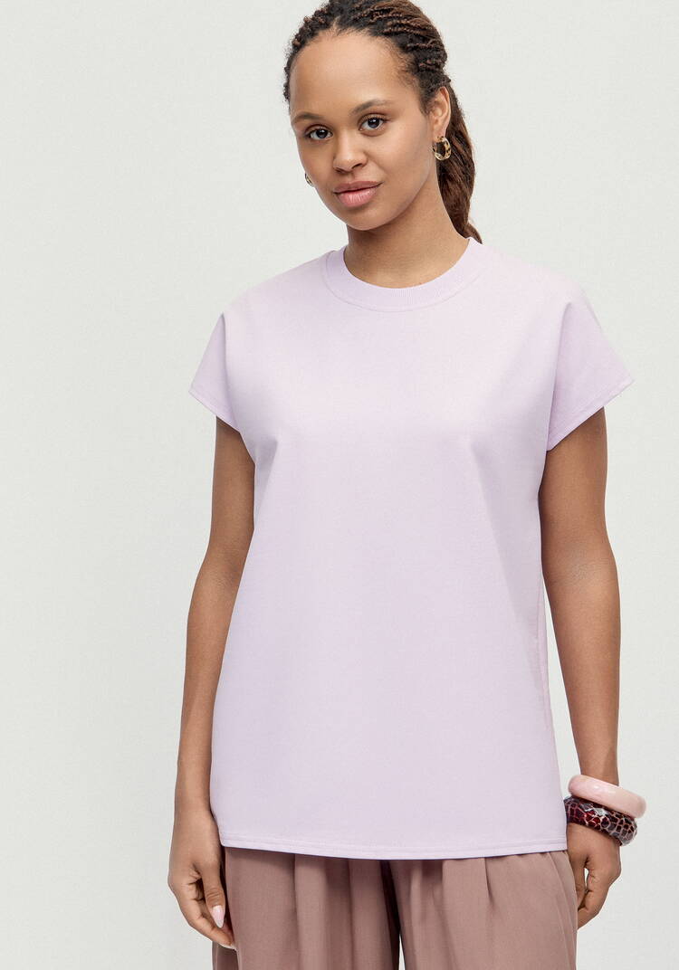 Футболка из трикотажа со спущенным плечом шир.  750, рис. 19