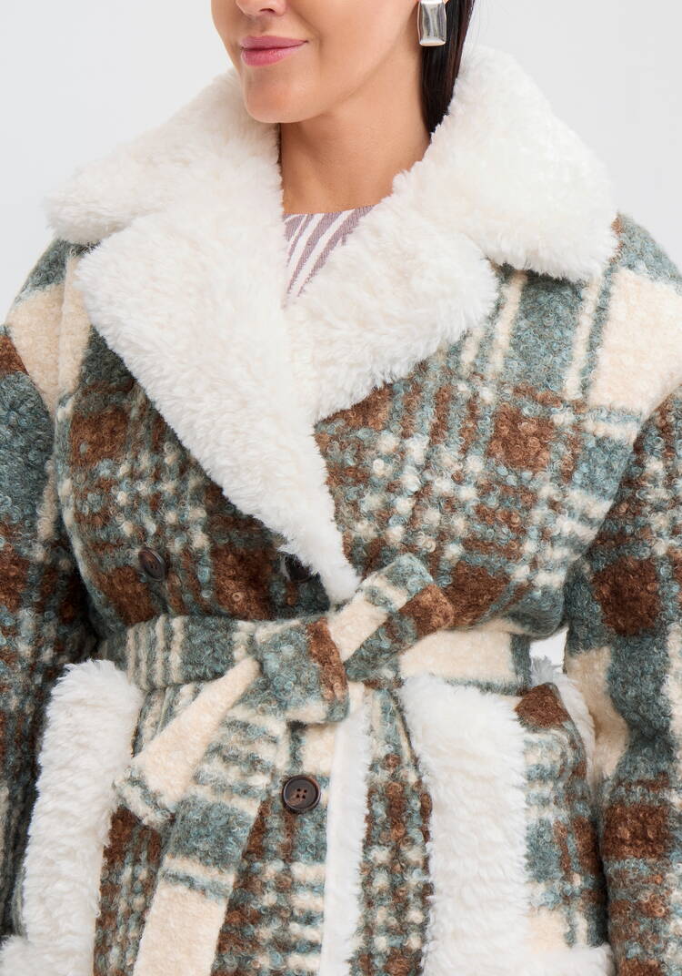 Пальто-эко в клетку шир.  750, рис. 12