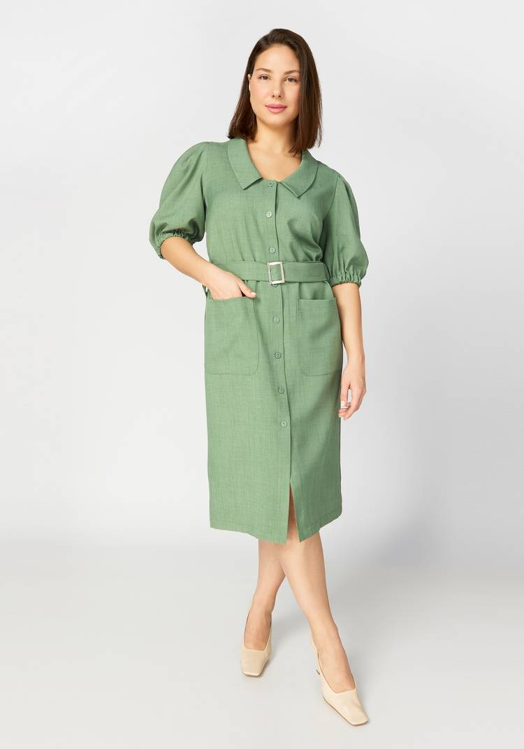 Платье на пуговицах с рукавом фонарик шир.  750, рис. 5