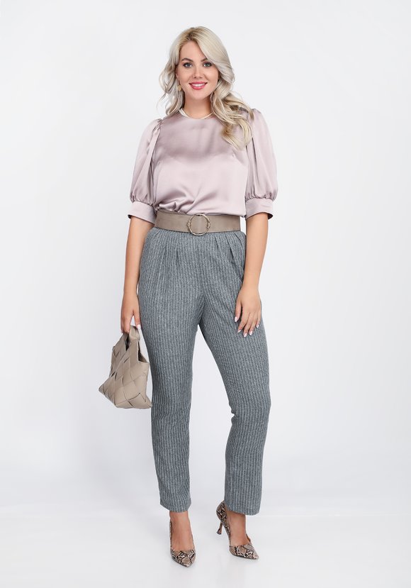 Блуза однотонная с рукавом на манжете шир.  580, рис. 3