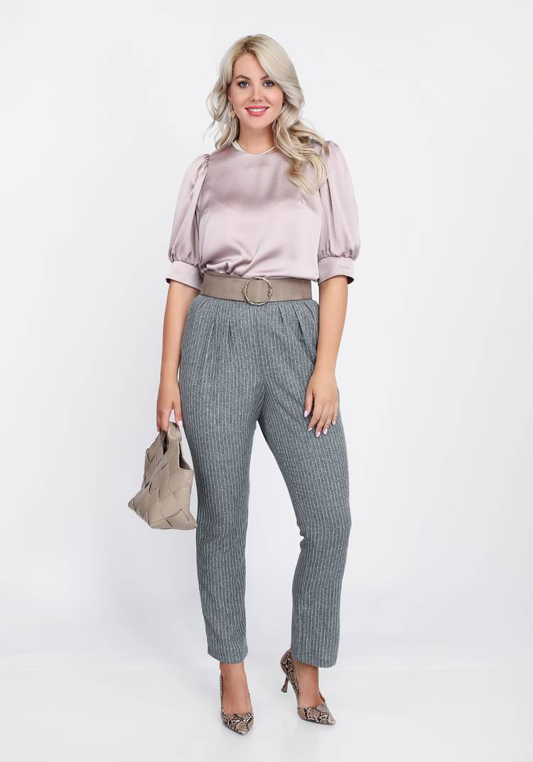 Блуза однотонная с рукавом на манжете шир.  750, рис. 3