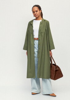 Платье-тренч с капюшоном изо льна