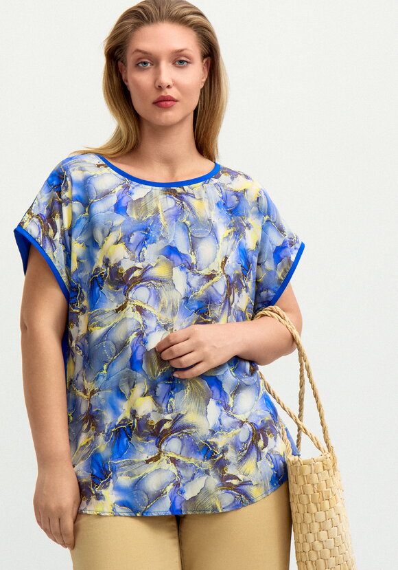 Блуза комбинированная со спущенным плечом шир.  580, рис. 16