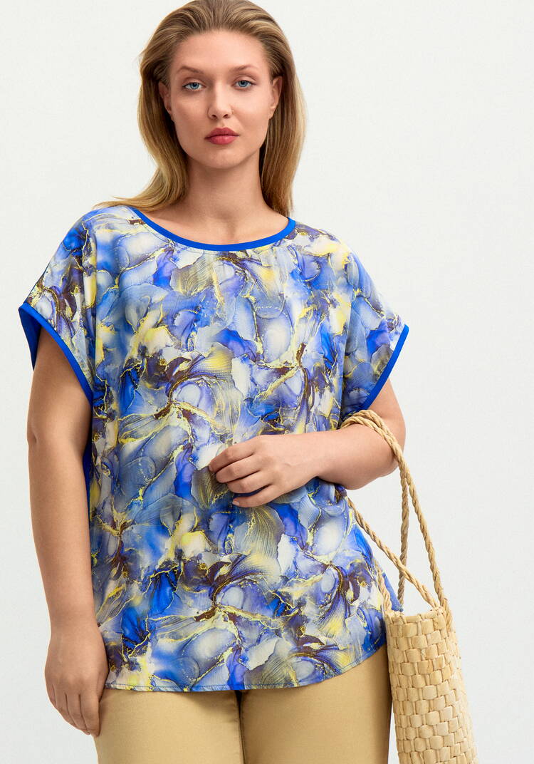 Блуза комбинированная со спущенным плечом шир.  750, рис. 16