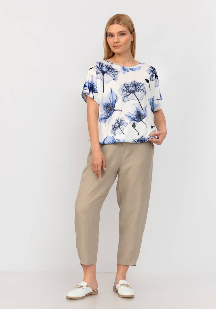 Блуза со стразами и цветочным принтом шир.  750, рис. 12