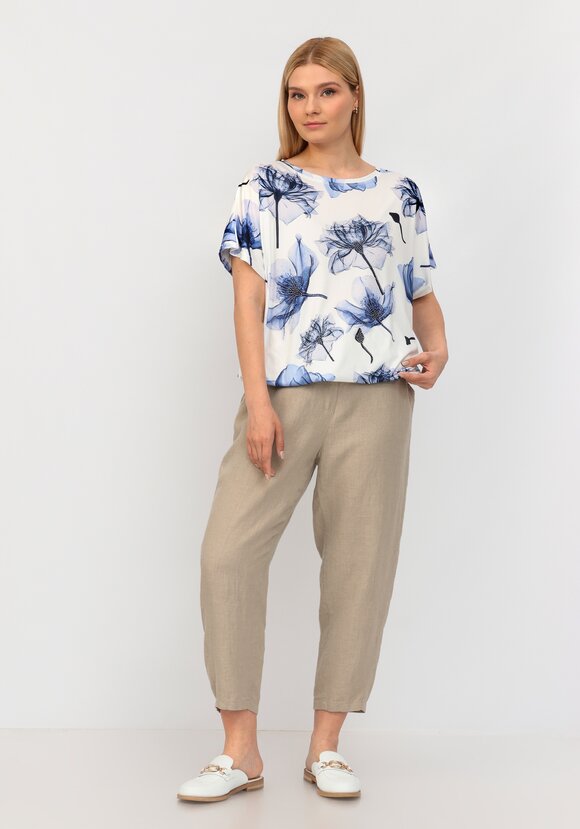 Блуза со стразами и цветочным принтом шир.  580, рис. 12