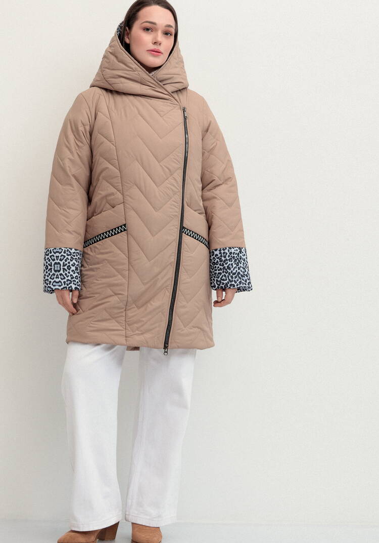 Куртка стеганая с анималистичным принтом шир.  750, рис. 13