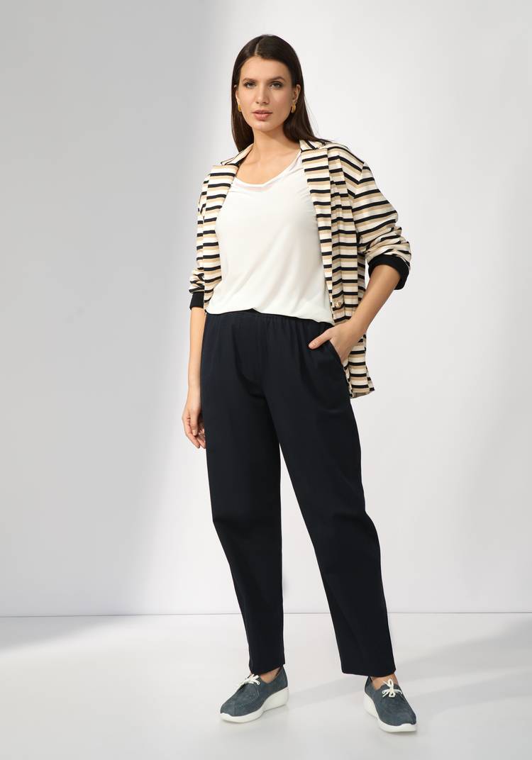 Брюки зауженные из хлопка с эластаном шир.  750, рис. 5