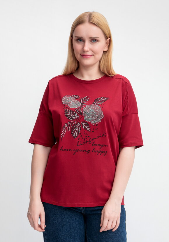 Футболка с принтом Зеленый цветок шир.  580, рис. 9