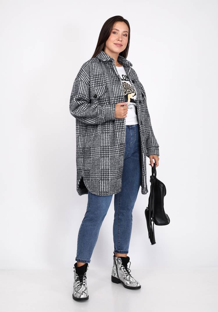 Полупальто рубашечного кроя из шерсти шир.  750, рис. 8