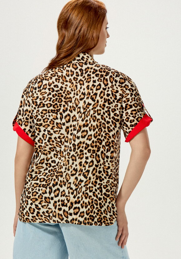 Блуза с анималистичным принтом шир.  580, рис. 3