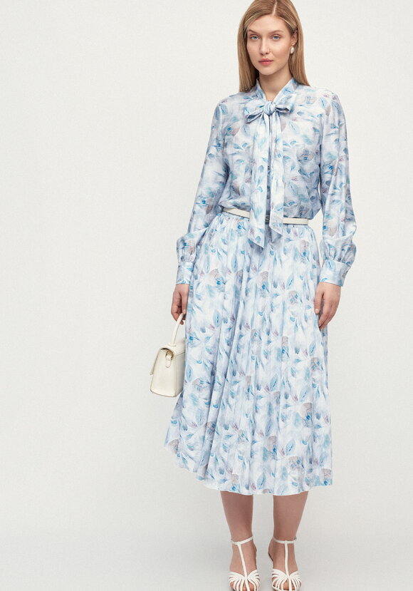 Блуза с бантом по вороту Эмма шир.  580, рис. 7