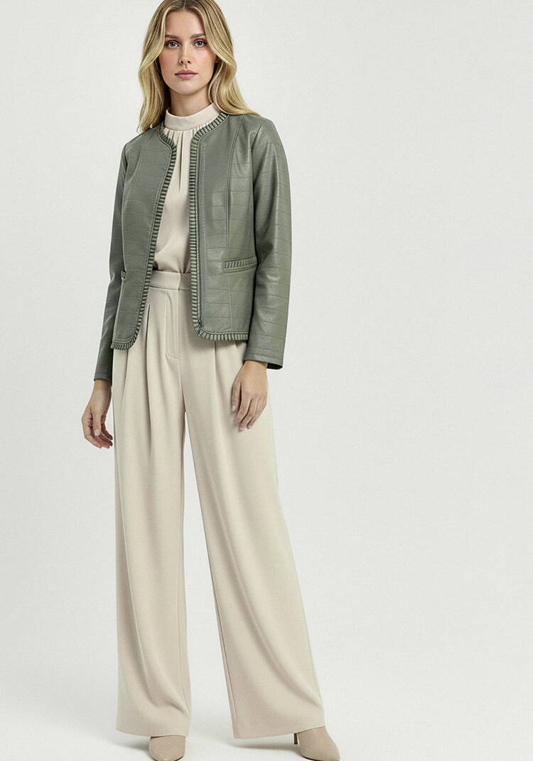 Куртка из экокожи с рюшей шир.  750, рис. 2