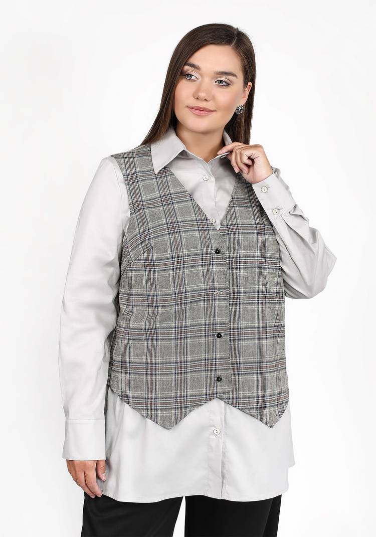 Блуза с имитацией жилетки шир.  750, рис. 6