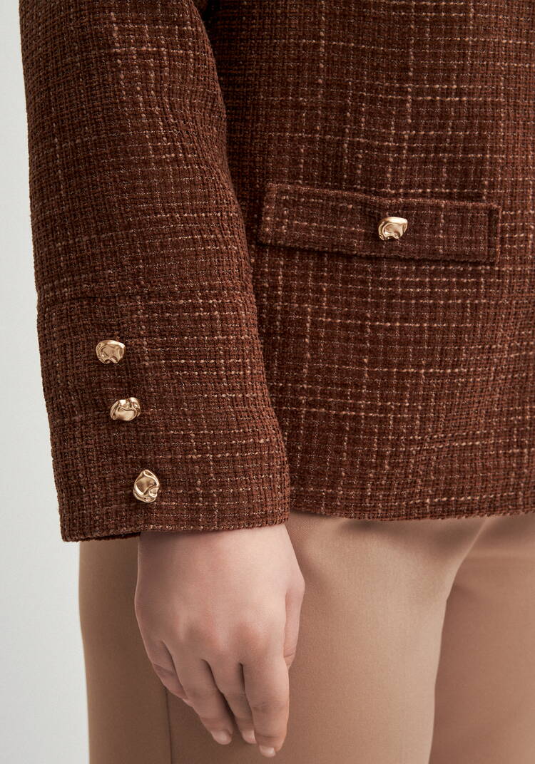 Жакет на подкладе из твида шир.  750, рис. 11