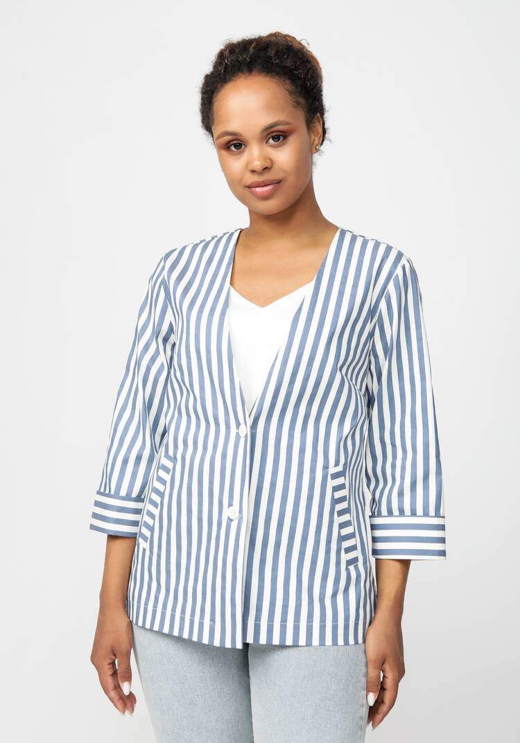 Пиджак в полоску с укороченным рукавом шир.  750, рис. 4