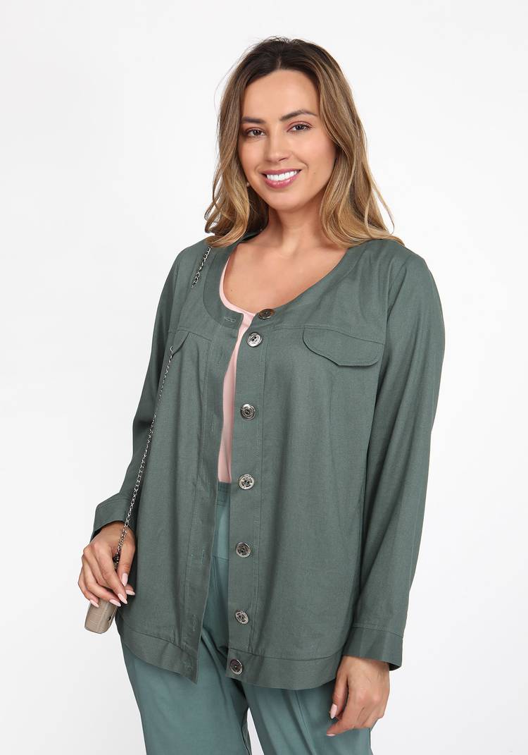 Жакет в стиле сафари на пуговицах шир.  750, рис. 4