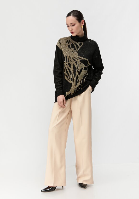 Туника женская с абстракцией и высоким горлом шир.  580, рис. 26