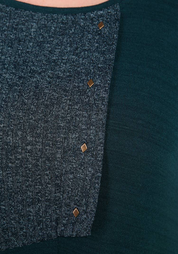 Джемпер из комбинированной ткани с карманом шир.  750, рис. 4