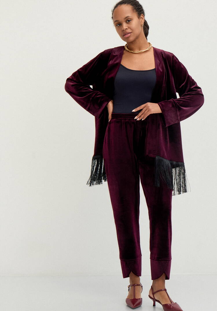 Брюки бананы из бархата Нелли шир.  750, рис. 7