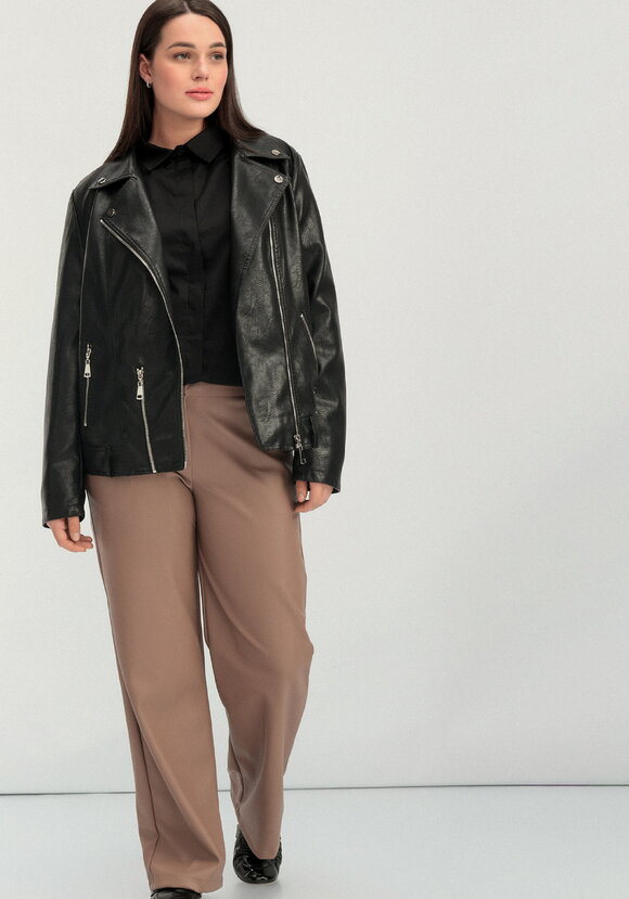 Брюки прямого кроя из экокожи шир.  580, рис. 15