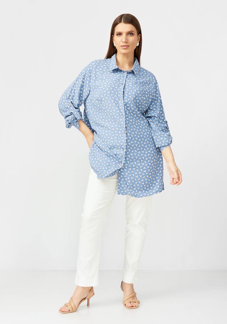 Блуза с отложным воротником на стойке шир.  750, рис. 9