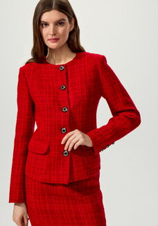 Пиджак из однотонного твида на пуговицах