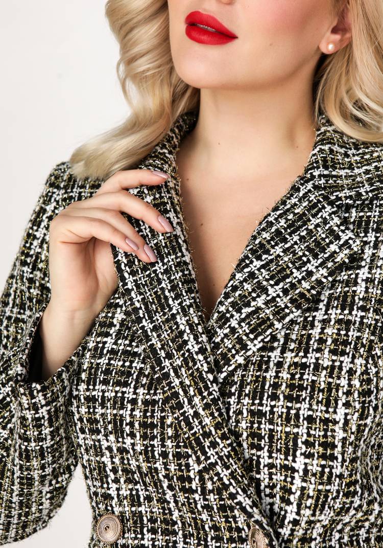 Жакет двубортный из твида с карманами шир.  750, рис. 5