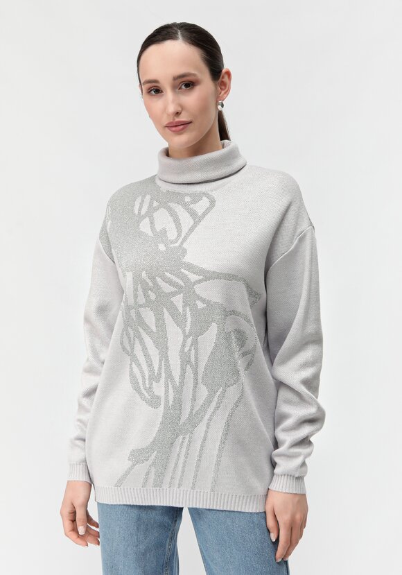 Туника женская с абстракцией и высоким горлом шир.  580, рис. 10