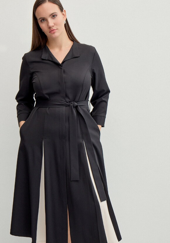 Платье с контрастными вставками в складках шир.  580, рис. 10