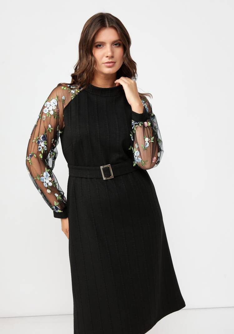 Платье с ажурными рукавами Аманда шир.  750, рис. 10