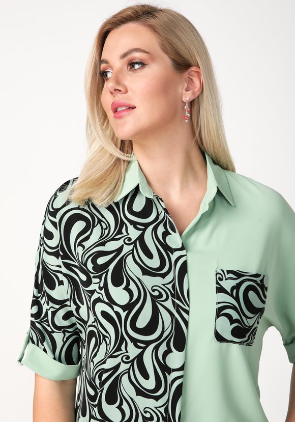 Блуза Яркое притяжение шир.  580, рис. 9