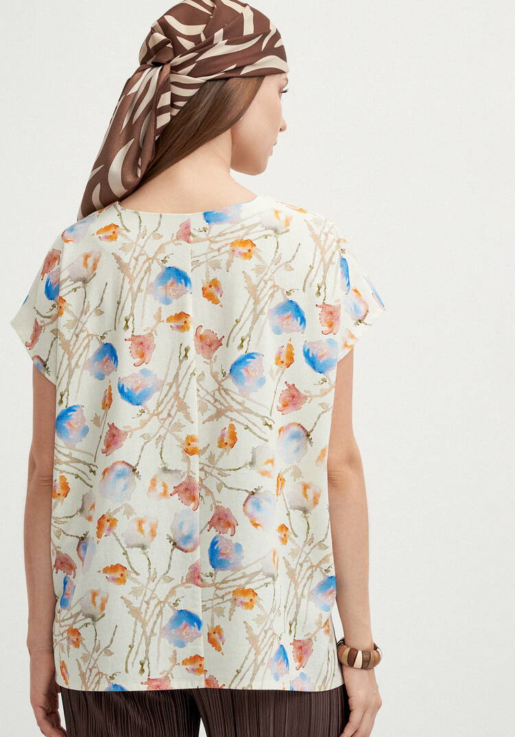 Блуза изо льна с коротким рукавом шир.  750, рис. 11