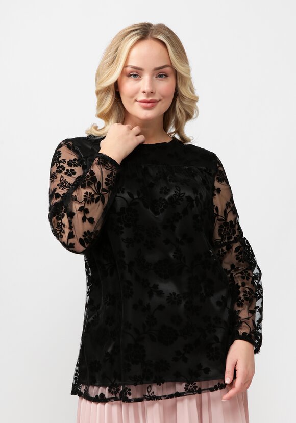 Блуза с шитьем на сетке шир.  580, рис. 8