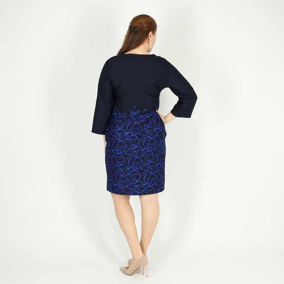 Платье с рукавом 3/4 и узором шир.  580, рис. 12