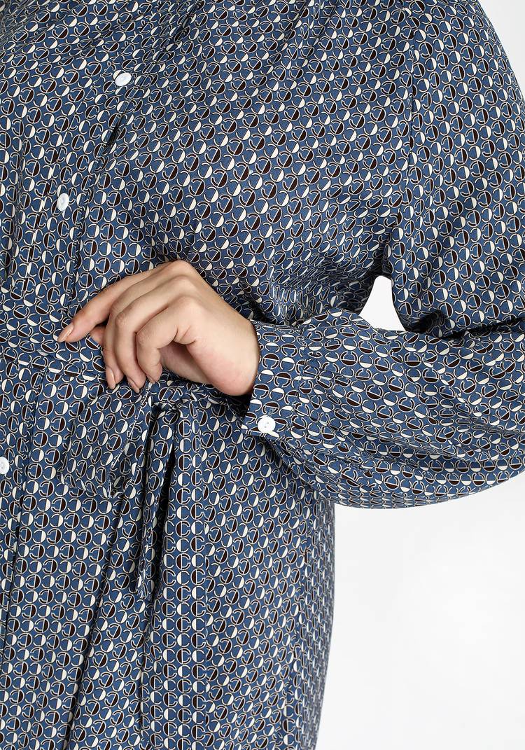 Платье А-силуэта на пуговицах с поясом шир.  750, рис. 8