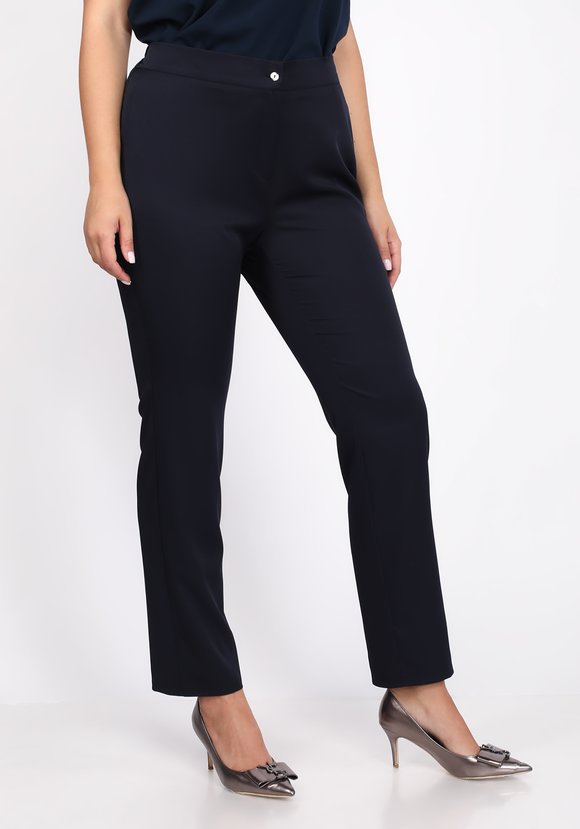 Брюки на резинке прямого кроя однотонные шир.  580, рис. 5