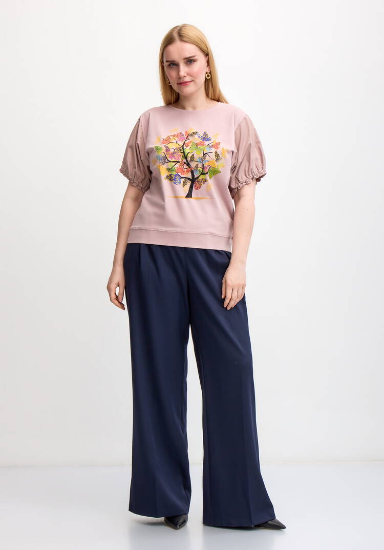 Блуза с ярким принтом и коротким рукавом шир.  750, рис. 14