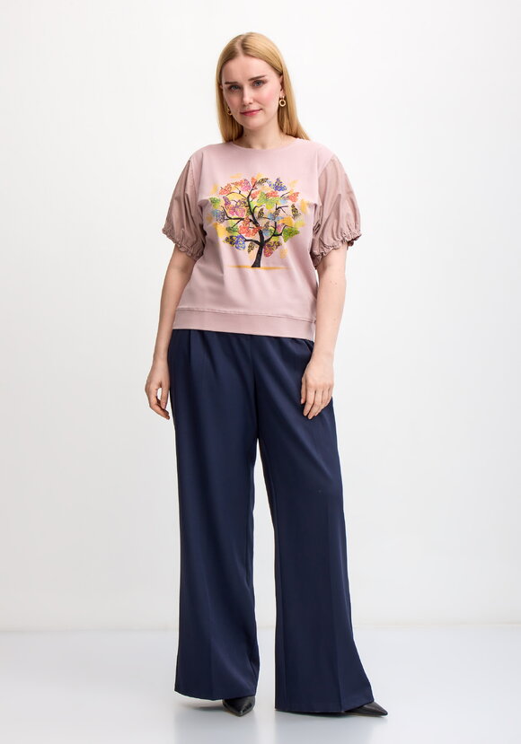 Блуза с ярким принтом и коротким рукавом шир.  580, рис. 14