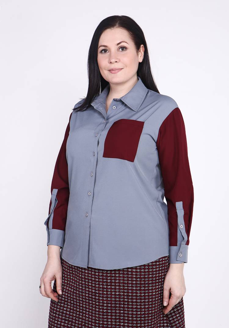 Рубашка из комбинированной ткани шир.  750, рис. 11