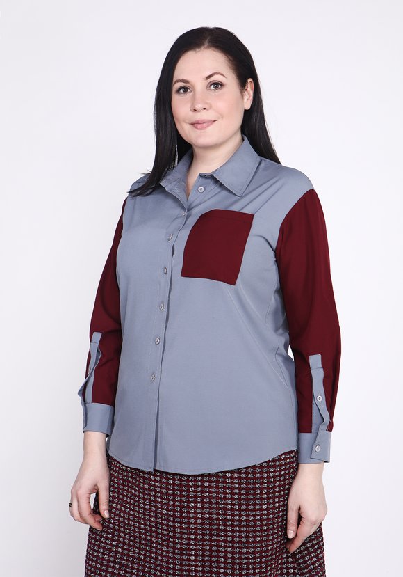 Рубашка из комбинированной ткани шир.  580, рис. 11