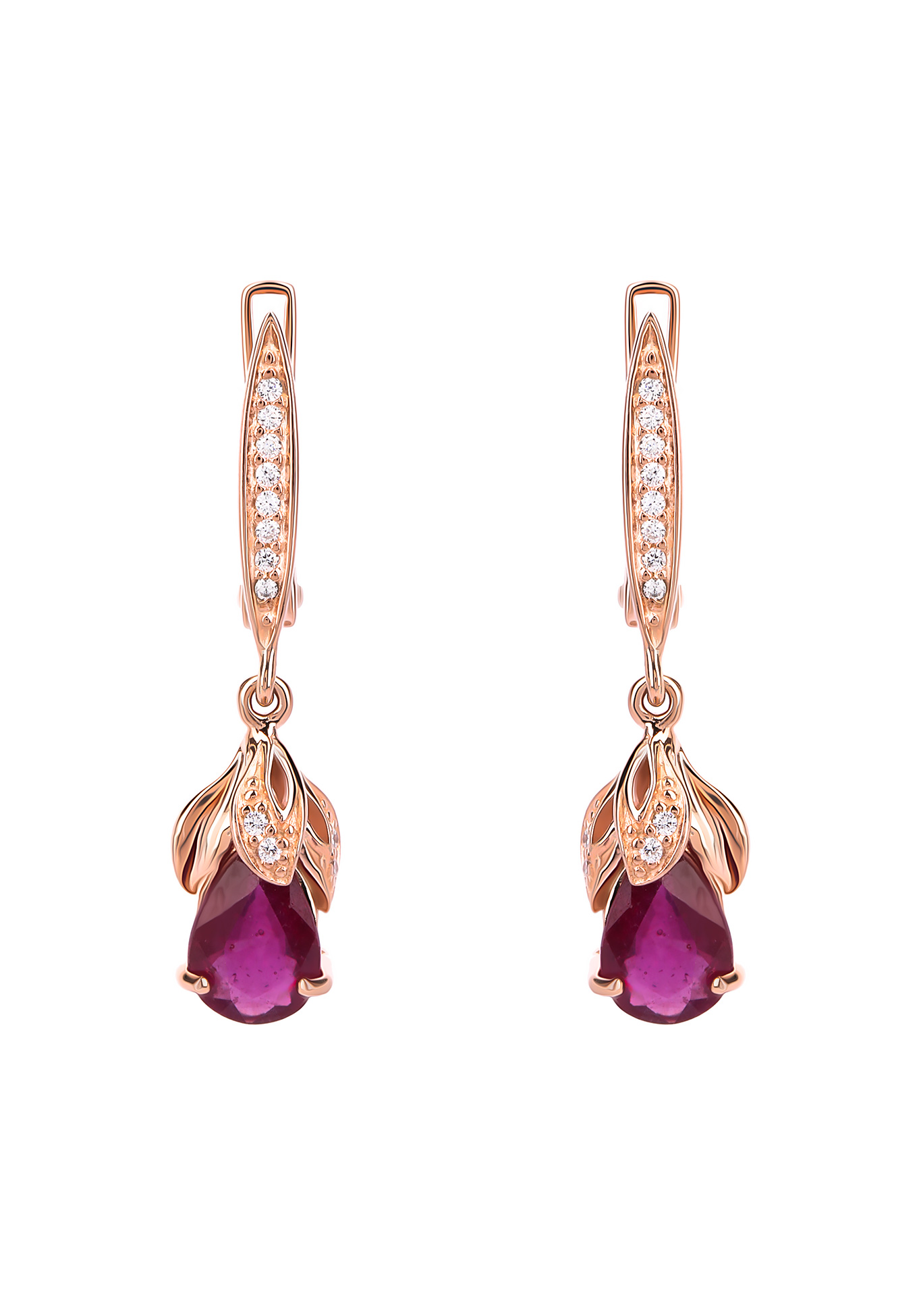 

Серьги серебряные"Александрия", Красный