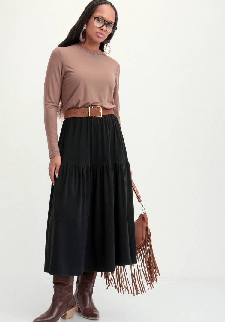 Юбка трикотажная свободного кроя на резинке шир.  750, рис. 8