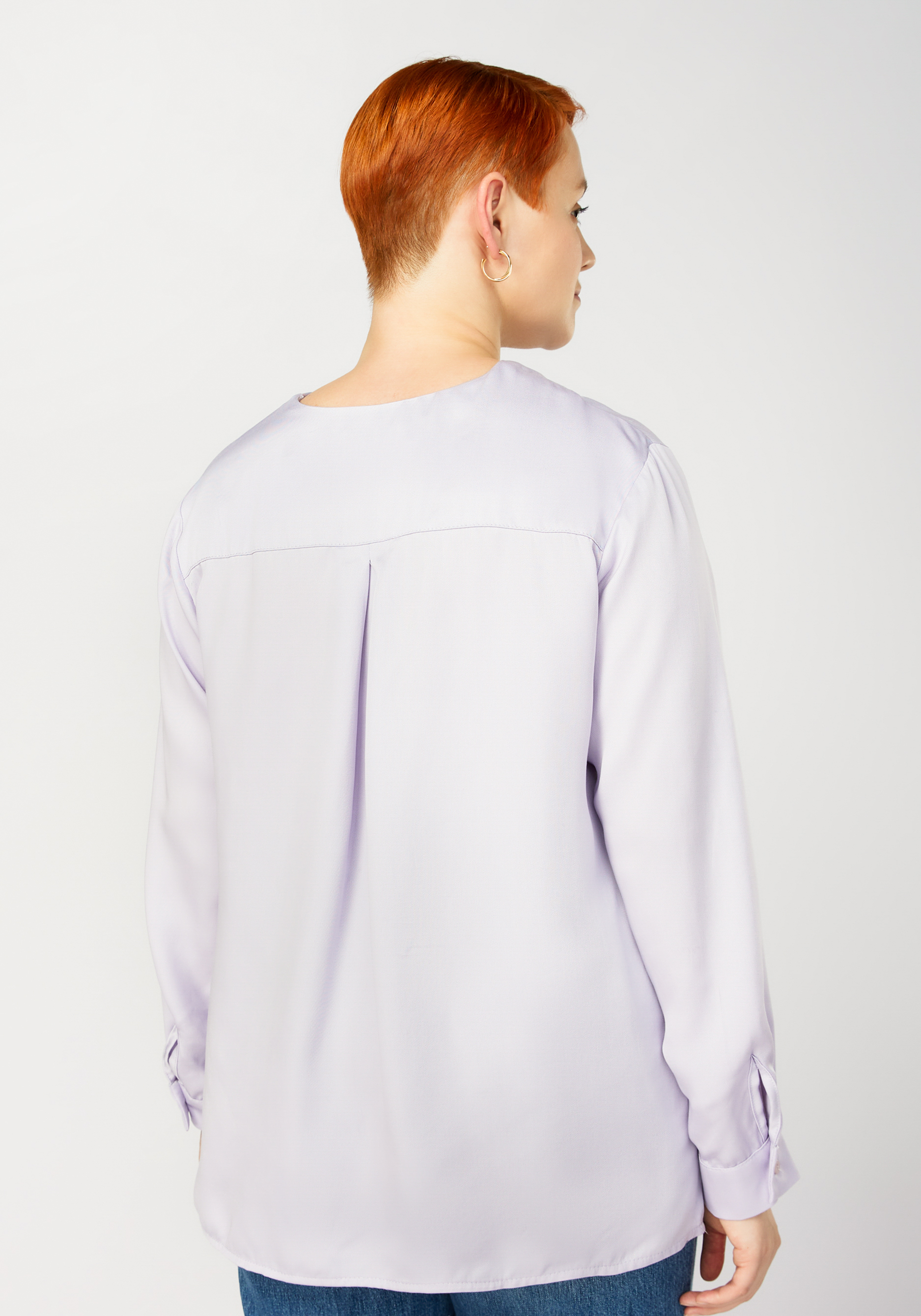 Блуза с оригинальной отделкой по горловине G.Grosso, цвет белый, размер 52-54 - фото 10
