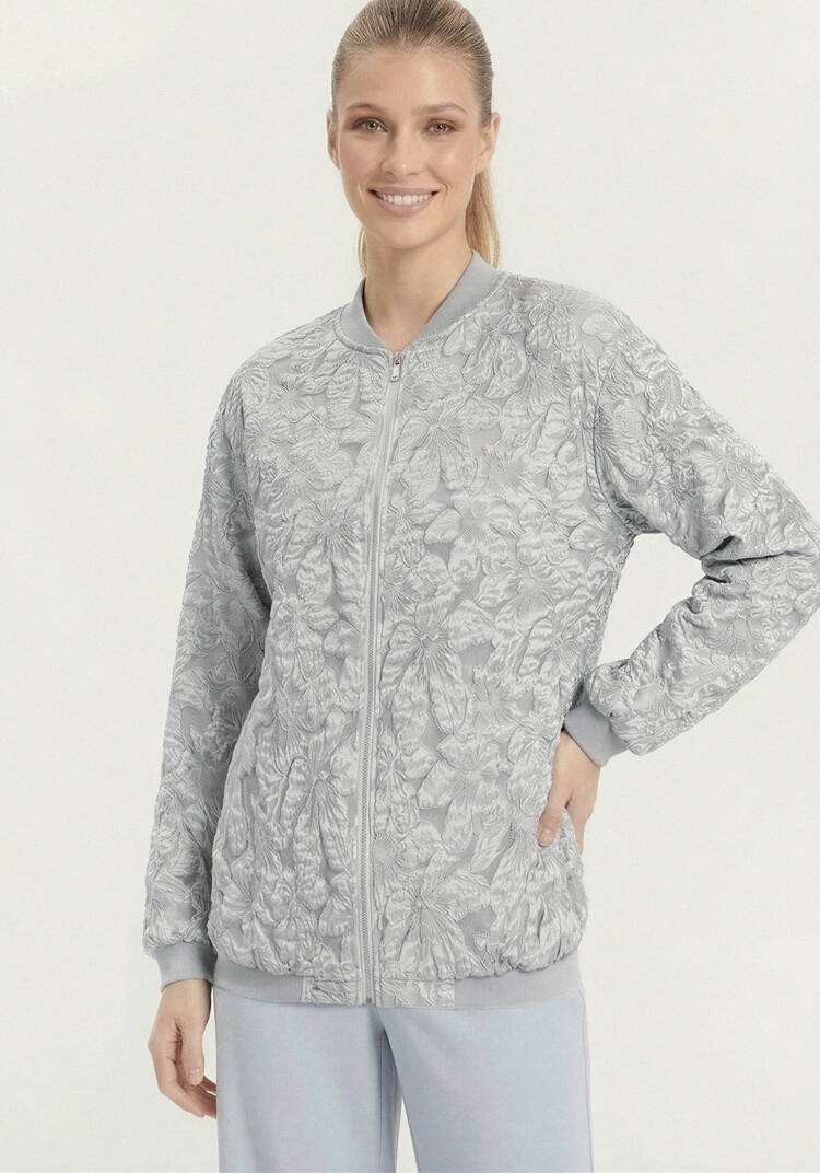 Бомбер из ткани с жаккардовым узором шир.  750, рис. 34